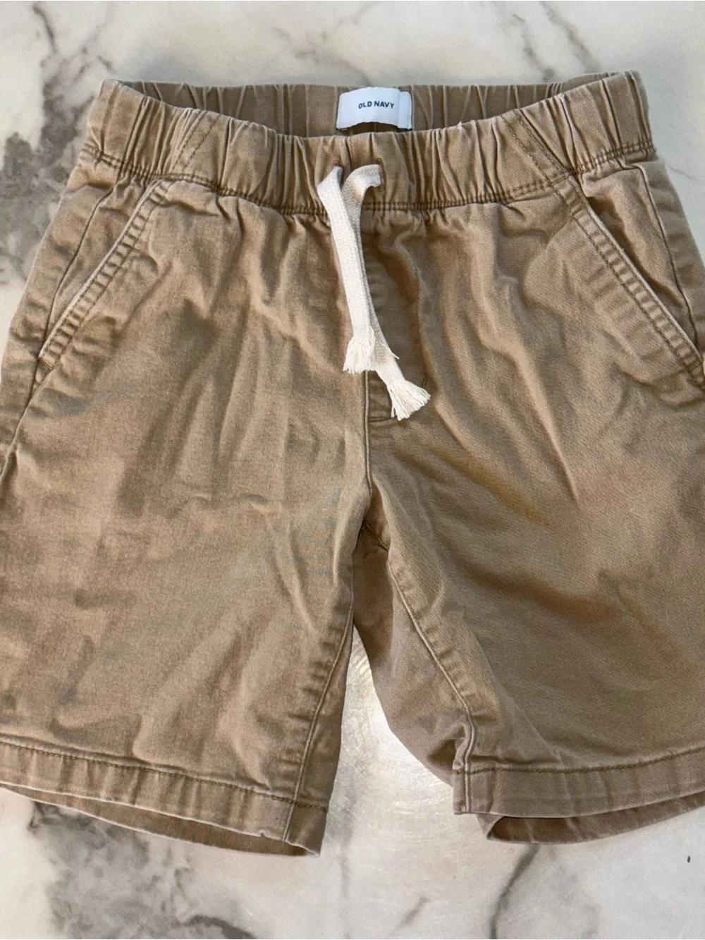 Kids Drawstring Cargo Shorts - Navy & Khaki